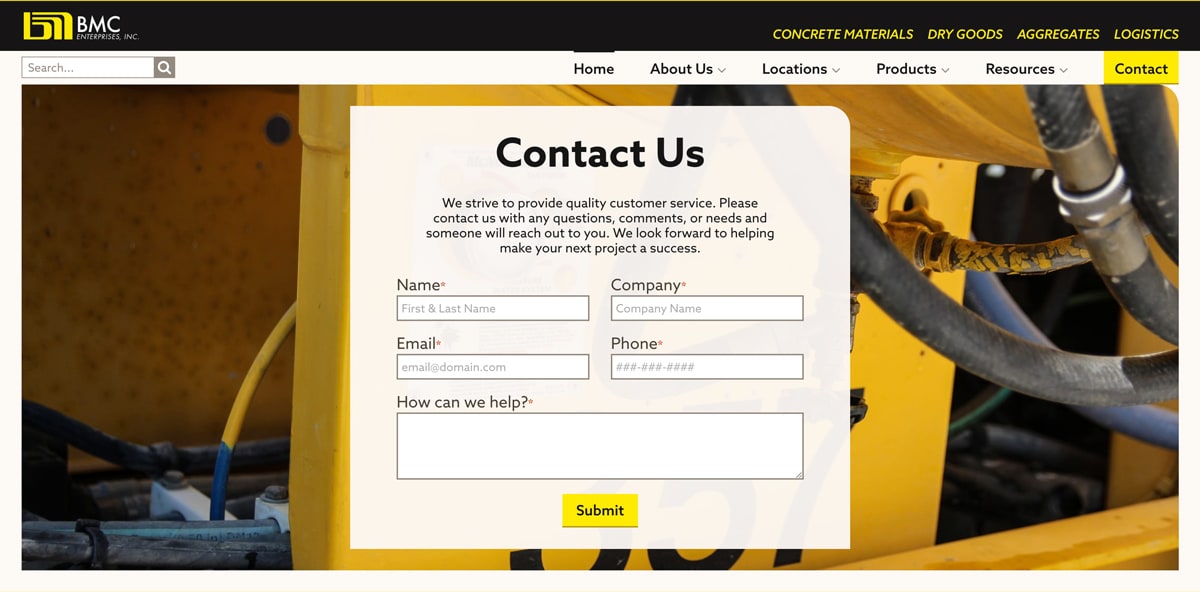 BMC Contact Page