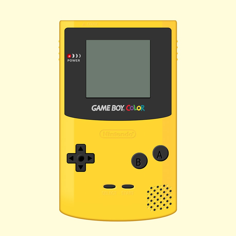 Yellow GameBoy Color, made out of HTML & CSS